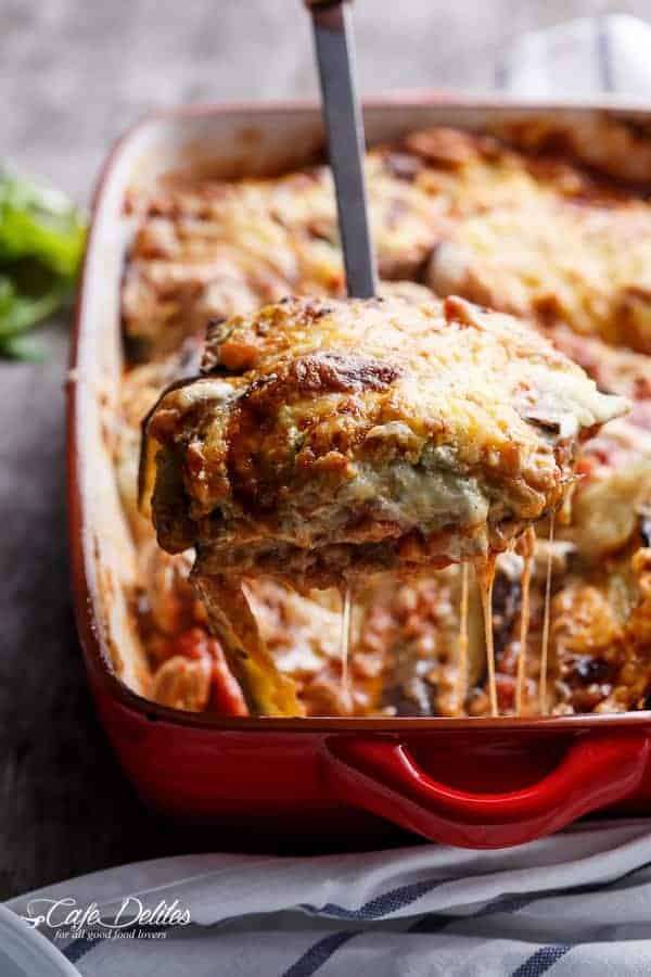 Cut Calories with Eggplant Lasagna: Sausage, Ricotta Pesto Recipe
